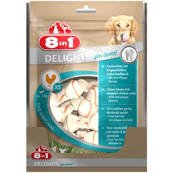 8in1 Delights Pro Dental - Hondensnacks - Kip 21x12 G 21 Stuks Xsmall 3 8in1 Delights Pro Dental - Hondensnacks - Kip 21x12 G 21 Stuks Xsmall