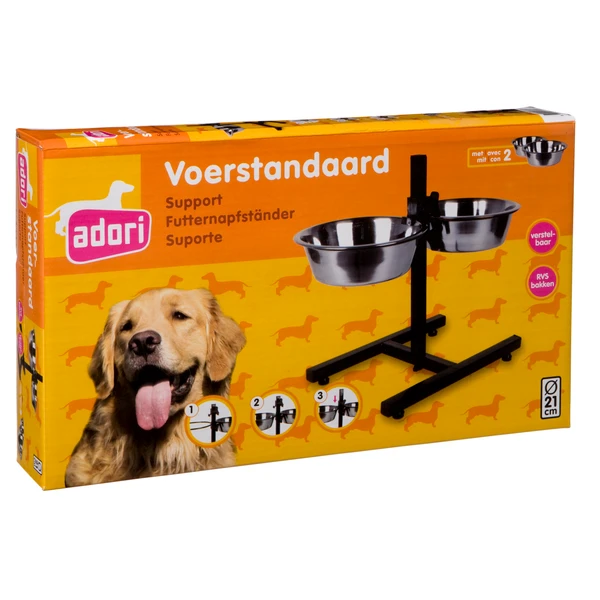 Adori H Standaard Inclusief 2 Bakken - Hondenvoerbak - 21 Cm 3 Adori H Standaard Inclusief 2 Bakken - Hondenvoerbak - 21 Cm