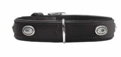 Hunter Halsband Voor Hond Softie Stone Art-nubuk Zwart Zwart Onderlegd 32-39x45x2,8 Cm