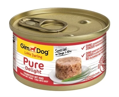 GimDog Pure Delight - Tonijn Met Rund - 12 X 85 Gram 3 GimDog Pure Delight - Tonijn Met Rund - 12 X 85 Gram